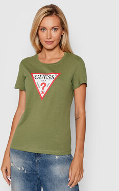 Zielona bluzka Guess z krótkim rękawem