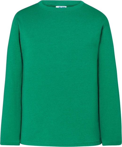 Zielona bluzka JK Collection w młodzieżowym stylu z bawełny z długim rękawem