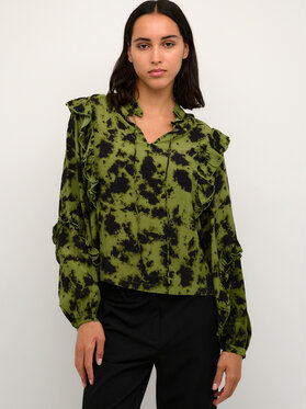 Zielona bluzka Karen by Simonsen z długim rękawem w stylu casual