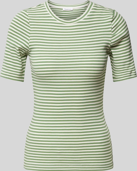 Zielona bluzka Knowledge Cotton Apparel z krótkim rękawem