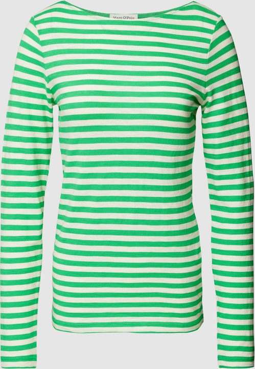 Zielona bluzka Marc O'Polo z bawełny z okrągłym dekoltem