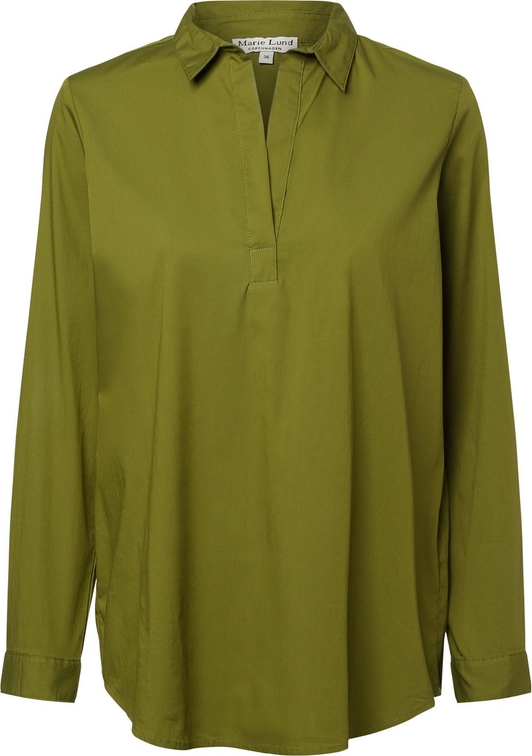 Zielona bluzka Marie Lund z długim rękawem z bawełny