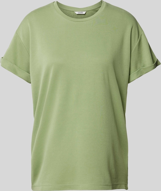 Zielona bluzka mbyM z okrągłym dekoltem z krótkim rękawem