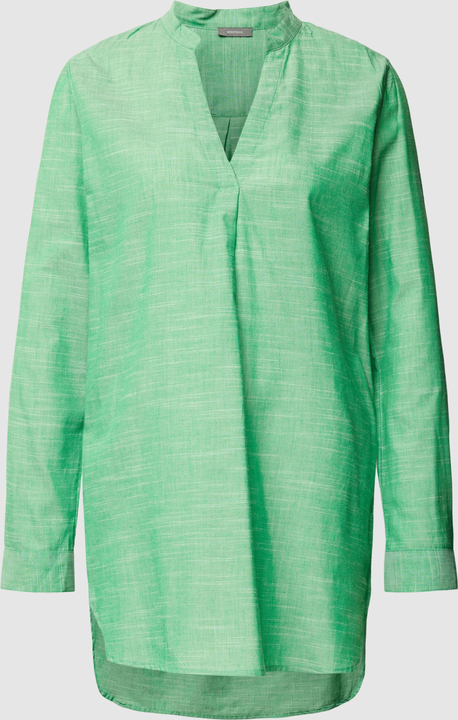 Zielona bluzka Montego z bawełny z dekoltem w kształcie litery v w stylu casual