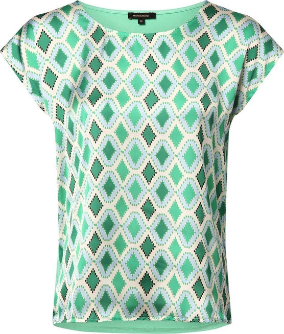 Zielona bluzka More & More w stylu casual z krótkim rękawem