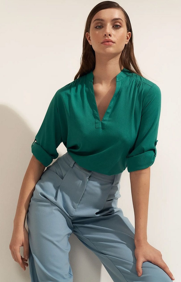 Zielona bluzka Nife w stylu casual
