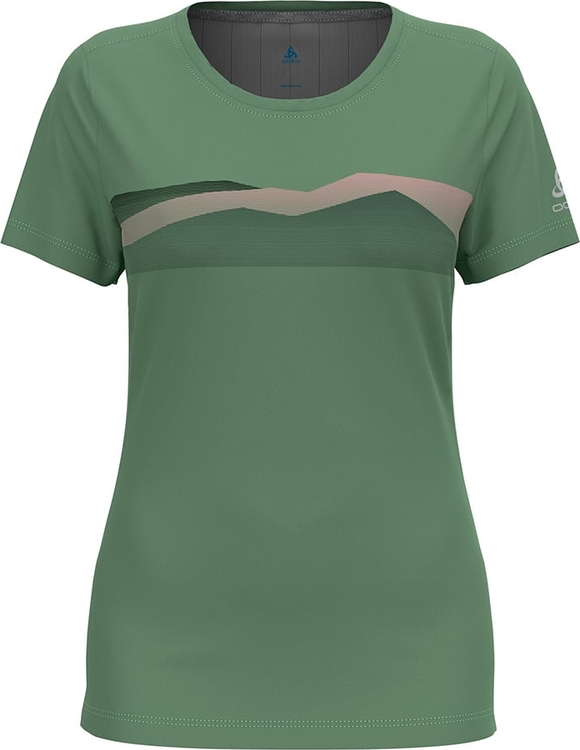 Zielona bluzka ODLO w sportowym stylu