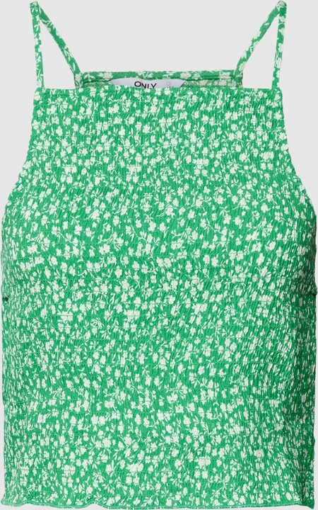 Zielona bluzka Only na ramiączkach z okrągłym dekoltem w stylu casual