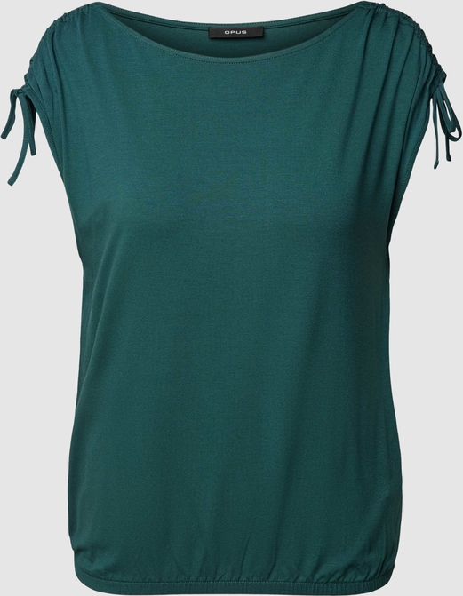 Zielona bluzka Opus w stylu casual z krótkim rękawem