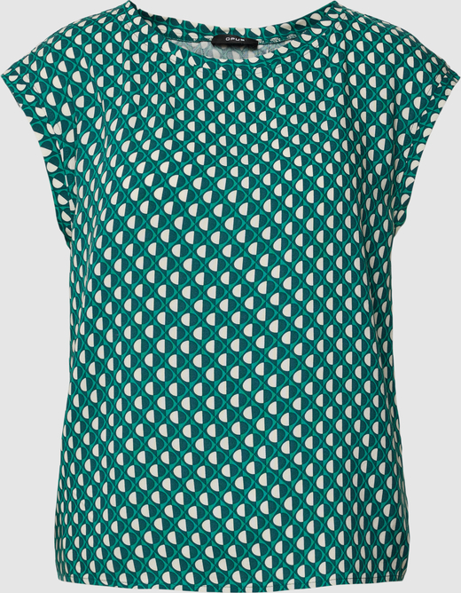 Zielona bluzka Opus z okrągłym dekoltem w stylu casual
