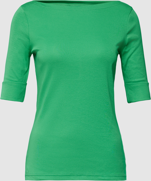 Zielona bluzka Ralph Lauren z okrągłym dekoltem w stylu casual z krótkim rękawem