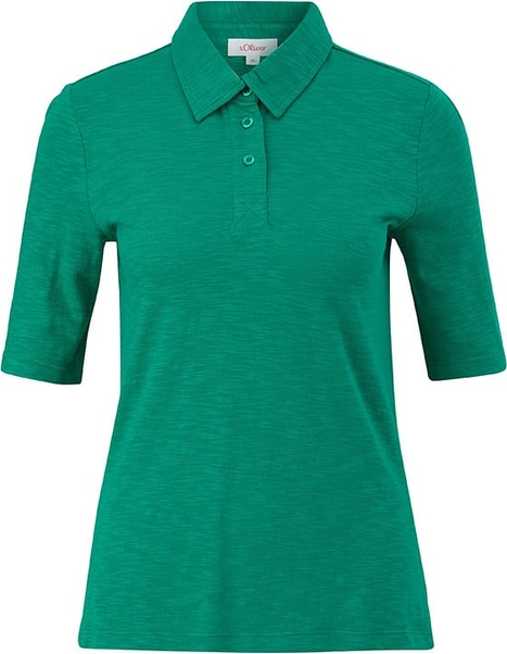 Zielona bluzka S.Oliver w stylu casual z kołnierzykiem