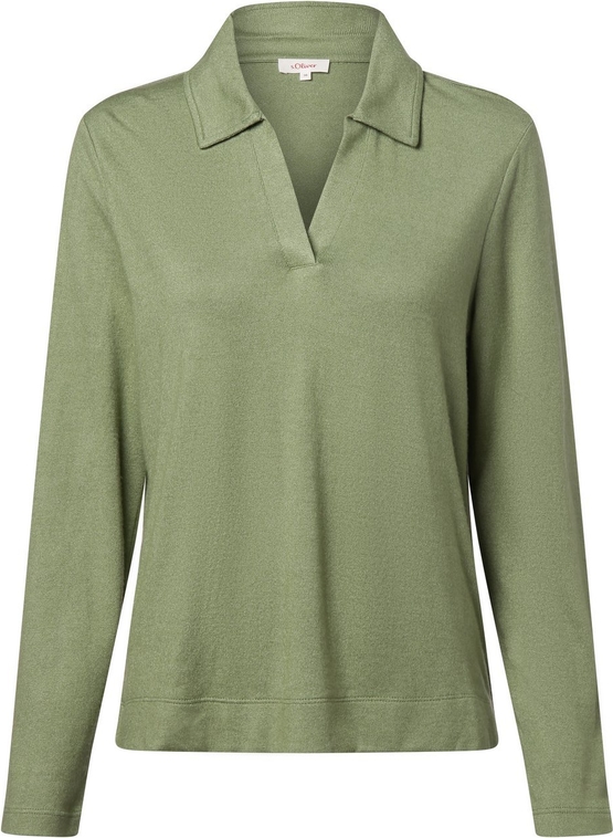 Zielona bluzka S.Oliver z długim rękawem w stylu casual