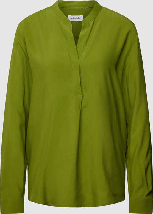 Zielona bluzka Seidensticker w stylu casual z długim rękawem