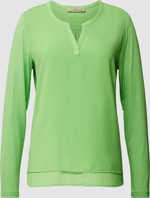 Zielona bluzka Smith And Soul z dekoltem w kształcie litery v z długim rękawem