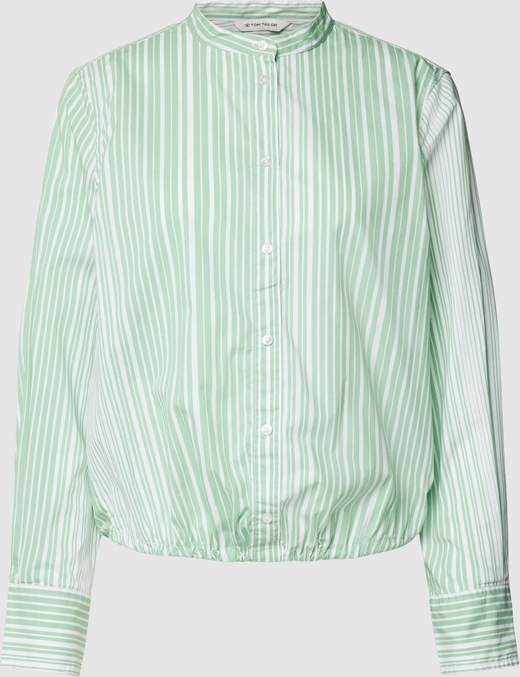 Zielona bluzka Tom Tailor z bawełny z długim rękawem