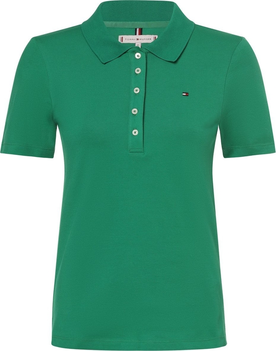Zielona bluzka Tommy Hilfiger z bawełny w stylu casual z krótkim rękawem