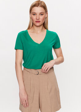 Zielona bluzka United Colors Of Benetton z dekoltem w kształcie litery v w stylu casual