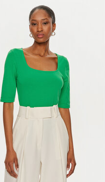 Zielona bluzka United Colors Of Benetton z okrągłym dekoltem w stylu casual