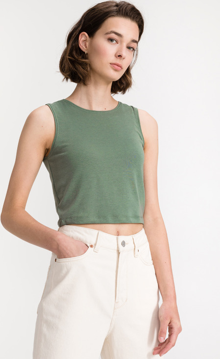 Zielona bluzka Vero Moda w stylu casual z bawełny