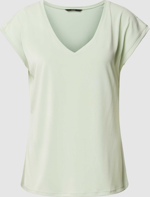 Zielona bluzka Vero Moda w stylu casual z krótkim rękawem
