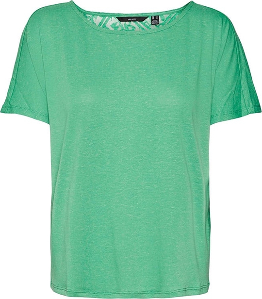Zielona bluzka Vero Moda z krótkim rękawem