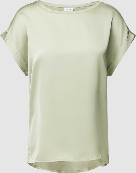 Zielona bluzka Vila z krótkim rękawem w stylu casual