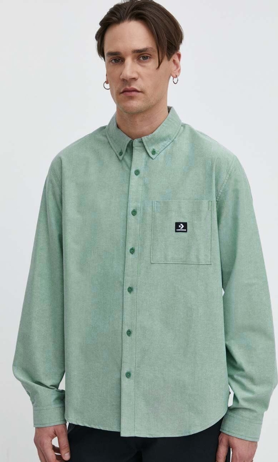 Zielona koszula Converse z bawełny w stylu casual