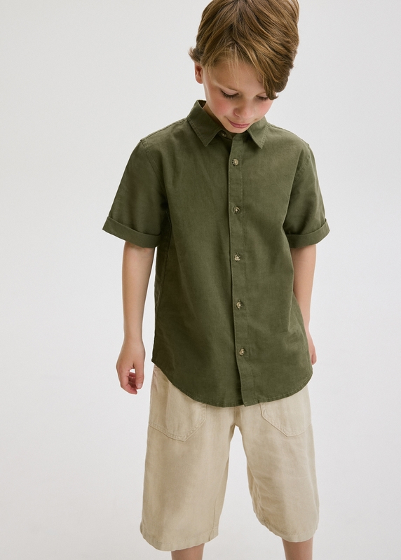 Zielona koszula dziecięca Reserved z bawełny
