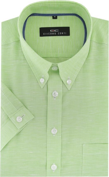 Zielona koszula Giacomo Conti z bawełny z krótkim rękawem