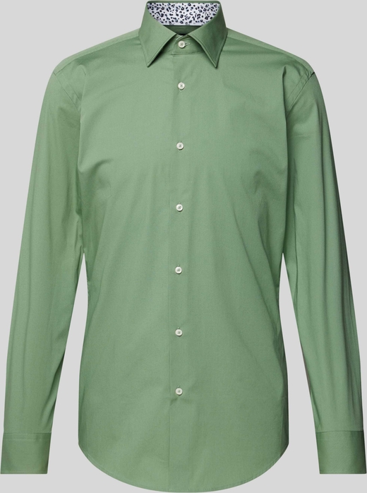 Zielona koszula Hugo Boss w stylu casual z długim rękawem z bawełny