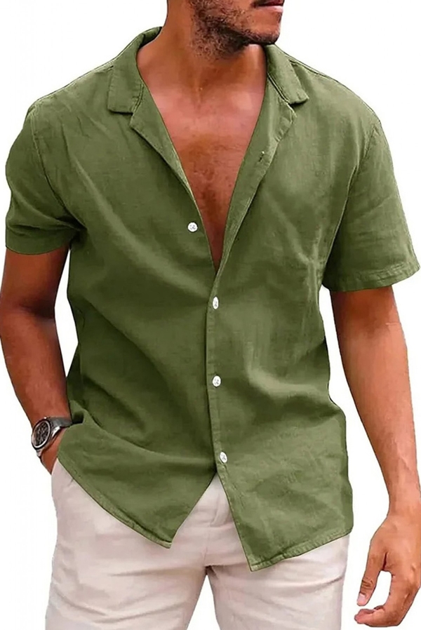 Zielona koszula IVET z klasycznym kołnierzykiem