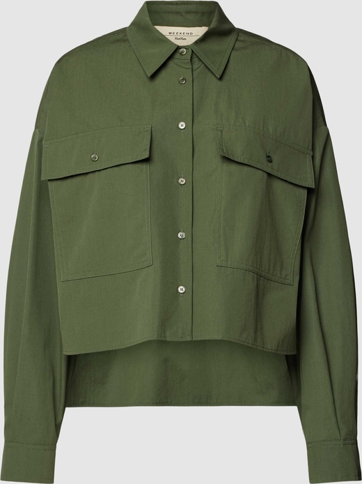 Zielona koszula MaxMara z bawełny z kołnierzykiem
