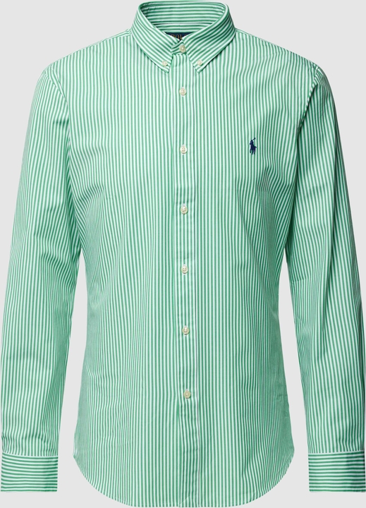 Zielona koszula POLO RALPH LAUREN z bawełny z długim rękawem w stylu casual