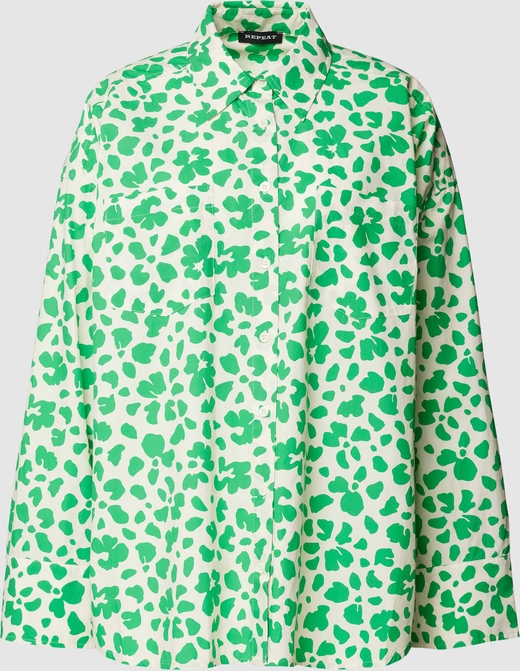 Zielona koszula Repeat w stylu casual z bawełny