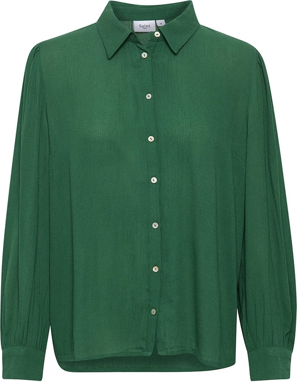 Zielona koszula Saint Tropez w stylu casual z dekoltem w kształcie litery v