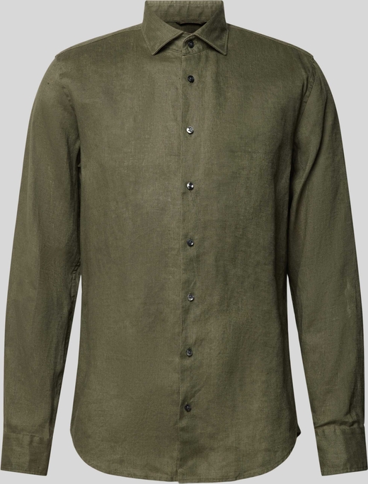 Zielona koszula Seidensticker z lnu w stylu casual