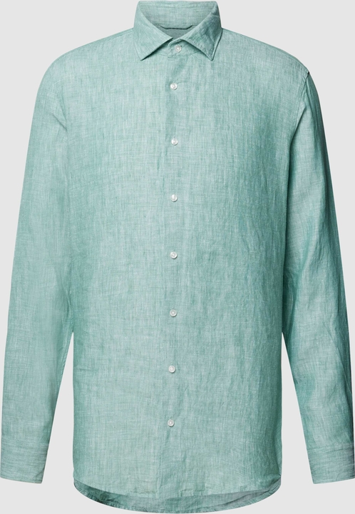 Zielona koszula Seidensticker z lnu w stylu casual