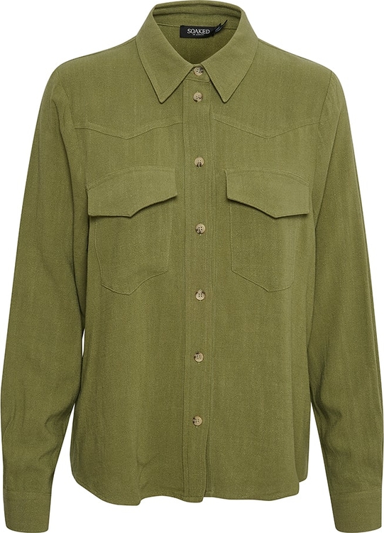 Zielona koszula Soaked in Luxury z lnu