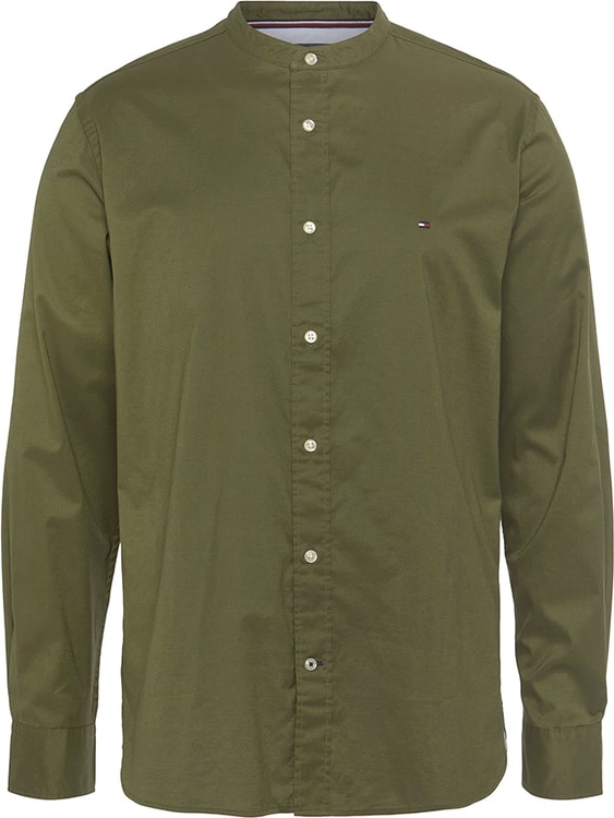 Zielona koszula Tommy Hilfiger w stylu casual z bawełny z kołnierzykiem button down