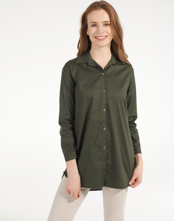 Zielona koszula Unisono w stylu casual