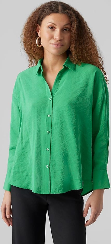Zielona koszula Vero Moda z kołnierzykiem