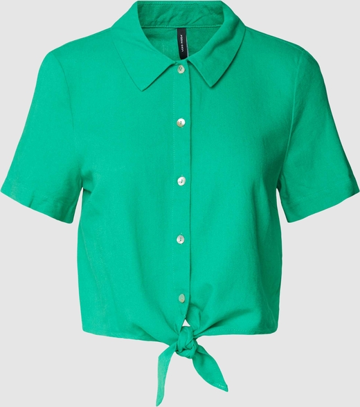 Zielona koszula Vero Moda z kołnierzykiem w stylu casual