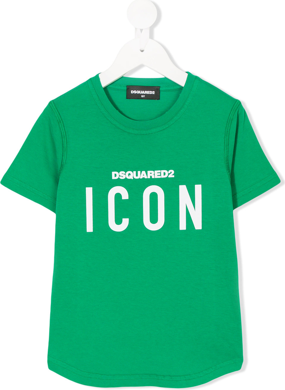 Zielona koszulka dziecięca Dsquared2 Kids z bawełny