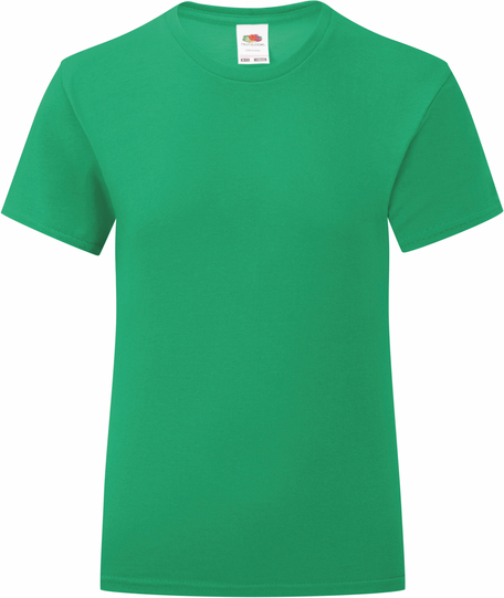 Zielona koszulka dziecięca Fruit Of The Loom z krótkim rękawem