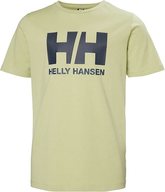 Zielona koszulka dziecięca Helly Hansen z bawełny