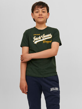 Zielona koszulka dziecięca Jack&jones Junior dla chłopców