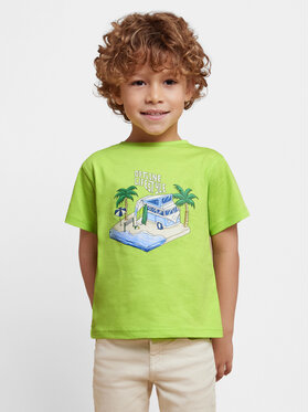 Zielona koszulka dziecięca Mayoral dla chłopców z krótkim rękawem