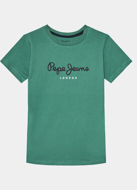 Zielona koszulka dziecięca Pepe Jeans z krótkim rękawem dla chłopców