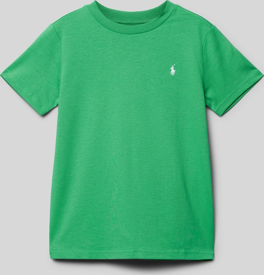 Zielona koszulka dziecięca POLO RALPH LAUREN dla chłopców z krótkim rękawem z bawełny